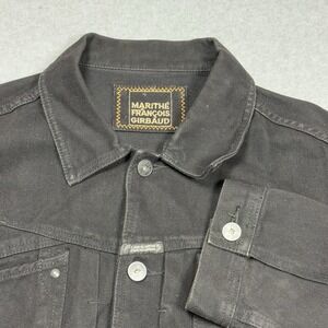 Vintage Marithé François Girbaud Black Denim Trucker Jacket Men's Large Y2K